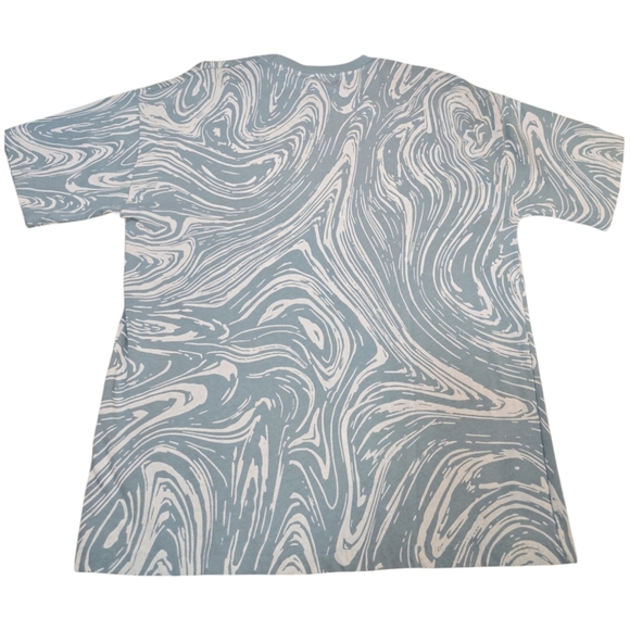 Zara abstract Green/white swirls T-Shirt M - Picture 2 of 4